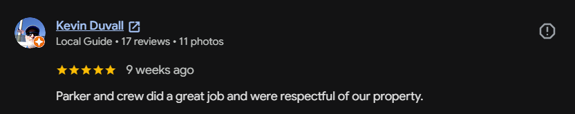 Google review 8 for Lutgen Landscaping & Lawn Care