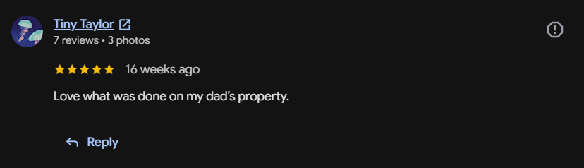 Google review 18 for Lutgen Landscaping & Lawn Care