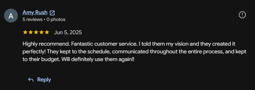 Google review 45 for Lutgen Landscaping & Lawn Care