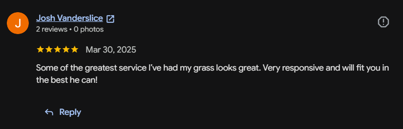 Google review 50 for Lutgen Landscaping & Lawn Care