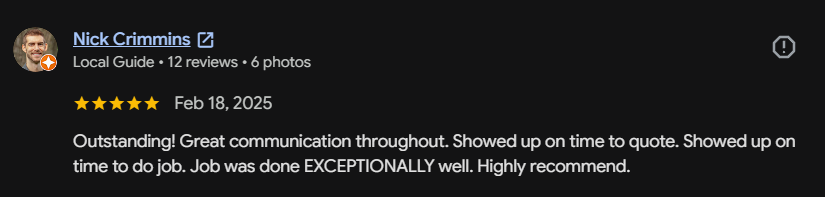Google review 60 for Lutgen Landscaping & Lawn Care
