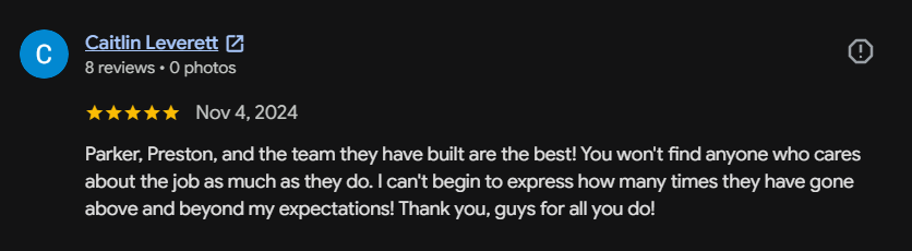 Google review 64 for Lutgen Landscaping & Lawn Care