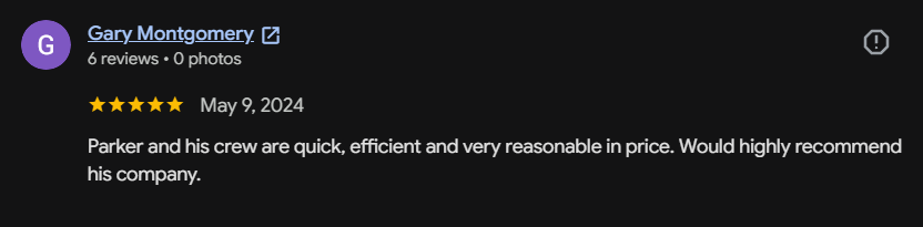 Google review 77 for Lutgen Landscaping & Lawn Care