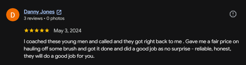 Google review 88 for Lutgen Landscaping & Lawn Care