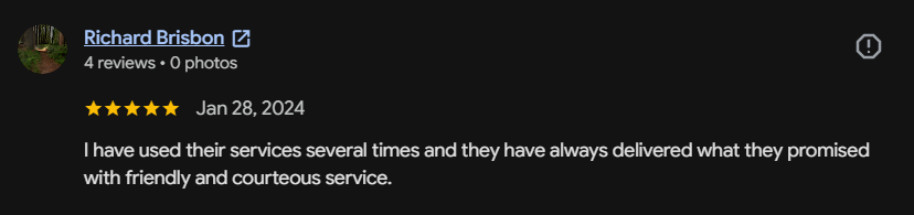 Google review 99 for Lutgen Landscaping & Lawn Care