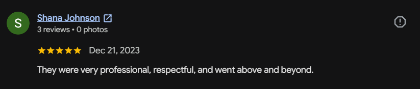 Google review 102 for Lutgen Landscaping & Lawn Care