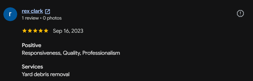 Google review 107 for Lutgen Landscaping & Lawn Care