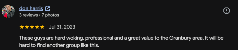 Google review 121 for Lutgen Landscaping & Lawn Care