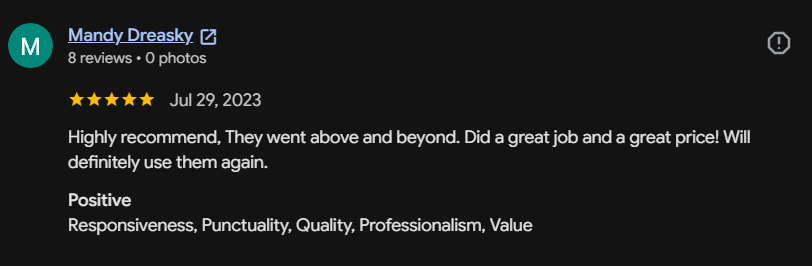 Google review 136 for Lutgen Landscaping & Lawn Care