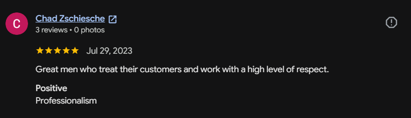 Google review 145 for Lutgen Landscaping & Lawn Care