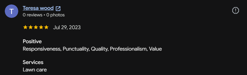 Google review 152 for Lutgen Landscaping & Lawn Care